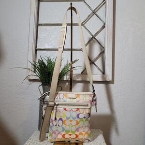 Coach Multicolor Signature Shoulder Crossbody Bag Rainbow #41431